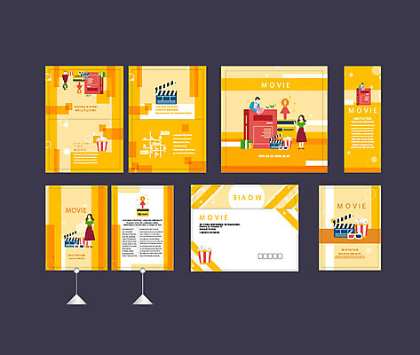 템플릿 배너 배너템플릿 여자 남자 이벤트 여러명 세트 주황색 현수막 신용카드 클래퍼보드 영화관 영화 엽서 초대장 팝콘 영화감상 소봉투 행사세트 행사템플릿 AI파일 컬러 다수 문화예술 편지봉투 카드_감사 사람 금융 감상 편지 극장 파일형식 벡터