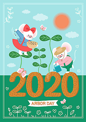 리본 두마리 일러스트 새해 씨앗 타이포그라피 사람없음 태양 숫자 새싹 귀여움 쥐띠 쥐 식목일 즐거움 쥐캐릭터 민트색 식물심기 흰쥐 2020년 경자년 국내일러스트 AI파일 자연요소 식물 문자 기념일 감정 컬러 동물캐릭터 컨셉 2 십이지신 설치류 연도 심기 파일형식 벡터