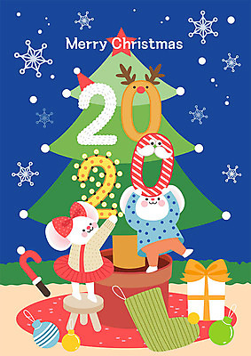 크리스마스 두마리 일러스트 새해 타이포그라피 사람없음 선물상자 숫자 크리스마스트리 귀여움 눈송이 쥐띠 쥐 남색 즐거움 쥐캐릭터 꾸미기 흰쥐 2020년 경자년 국내일러스트 AI파일 문자 기념일 감정 컬러 동물캐릭터 컨셉 2 눈_날씨 선물 상자 십이지신 설치류 연도 파일형식 벡터