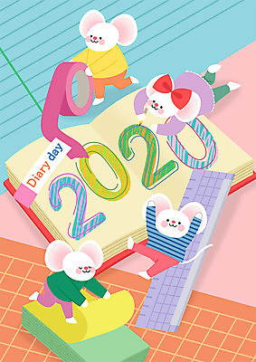 여러마리 일러스트 새해 자 타이포그라피 사람없음 컬러풀 숫자 귀여움 다이어리 쥐띠 쥐 즐거움 포스트잇 쥐캐릭터 꾸미기 다이어리데이 흰쥐 2020년 경자년 국내일러스트 AI파일 문자 감정 컬러 동물캐릭터 다수 컨셉 데이이벤트 문구용품 사무용품 십이지신 메모지 설치류 연도 파일형식 벡터