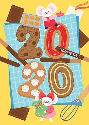 두마리 일러스트 새해 선물 타이포그라피 사람없음 컬러풀 숫자 쿠키 귀여움 쥐띠 쥐 즐거움 제빵 거품기 쥐캐릭터 빼빼로 쿠키데이 흰쥐 2020년 경자년 국내일러스트 AI파일 문자 감정 컬러 동물캐릭터 컨셉 2 데이이벤트 주방용품 디저트 제과제빵 십이지신 설치류 연도 막대과자 파일형식 벡터