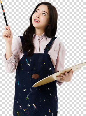 편집이미지 직업 응시 여자 아이디어 미술 한명 미소 들기 누끼 사람 상반신 20대 성인 앞모습 앞치마 한국인 올려보기 붓 팔레트 그림 화가 PNG 성인여자한명만 편집소스 1 시선 뷰포인트 컨셉 모션 문화예술 표정 동양인 청년 여자한명만 성인여자만 파일형식