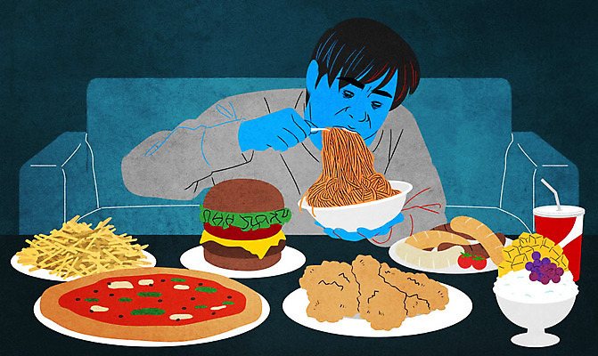 PSD 남자 일러스트 피자 패스트푸드 한명 성인 치킨 감자튀김 햄버거 불안 사회이슈 콜라 빙수 중독 폭식 소외 폭식증 성인남자한명만 중독자 국내일러스트 1 감정 컨셉 디저트 감자 서양음식 사람 튀김 질병 인스턴트 탄산음료 닭고기요리 남자한명만 성인남자만 파일형식