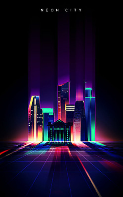 PSD 편집이미지 야경 빌딩 사람없음 건물 빛 판타지 컬러풀 도시 도심 지평선 네온 사이키 카피스페이스 네온아트 이미지편집 건축물 컬러 상상 공백 야간 파일형식 풍경_경치