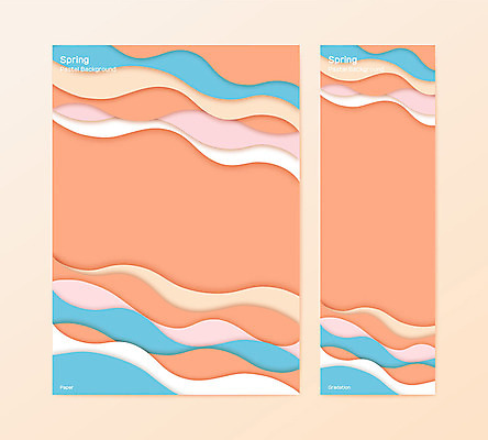 템플릿 배너 배너템플릿 포스터 세로배너 백그라운드 그래픽백그라운드 프레임 사람없음 그래픽 세로 세트 컬러풀 봄 현수막 페이퍼아트 물결무늬 파스텔톤 봄배경 AI파일 계절 물결 컬러 무늬 파일형식 벡터
