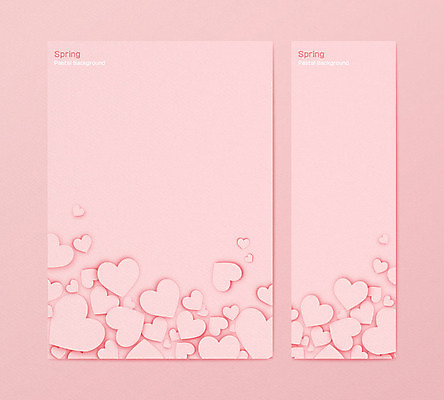 템플릿 배너 배너템플릿 포스터 세로배너 분홍색 백그라운드 그래픽백그라운드 프레임 사람없음 그래픽 세로 세트 봄 현수막 하트 페이퍼아트 파스텔톤 봄배경 AI파일 모양 계절 컬러 파일형식 벡터