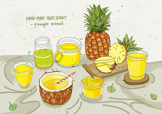 PSD 웰빙 과일 일러스트 수채화 도마 건강 빨대 사람없음 직물 맛 파인애플 상큼 벌꿀 베이지색 파인애플주스 핸드메이드 과일청 파인애플청 수제청 국내일러스트 음식 컬러 컨셉 주방용품 과일주스 열대과일 꿀 파일형식