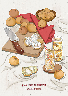 PSD 그릇 웰빙 음료 일러스트 양파 수채화 도마 건강 사람없음 직물 칼 맛 상큼 베이지색 핸드메이드 과일청 양파청 수제청 국내일러스트 식기 음식 컬러 컨셉 채소 과일 주방용품 파일형식