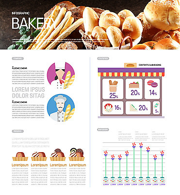빵 일러스트 그래프 사람모양 사람없음 빵집 인포그래픽 바게트 제빵사 국내일러스트 AI파일 모양 직업 음식 상점 파일형식 벡터