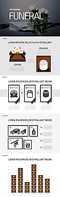 일러스트 그래프 흑백 사람없음 인포그래픽 관 장례 영정사진 유골 국내일러스트 AI파일 촬영기법 파일형식 벡터