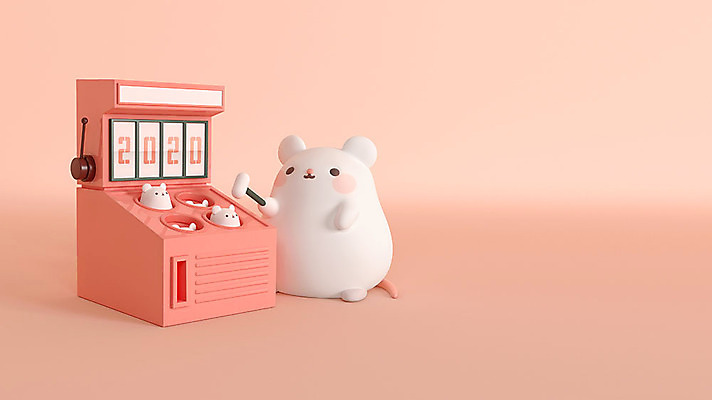 PSD 편집 편집이미지 한마리 분홍색 새해 3D캐릭터 사람없음 3D 귀여움 게임 쥐띠 쥐 게임기 디지털합성 쥐캐릭터 두더지잡기 HELLO 흰쥐 2020년 경자년 편집3D 캐릭터 1 컬러 동물캐릭터 컨셉 놀이 십이지신 인사 설치류 연도 파일형식