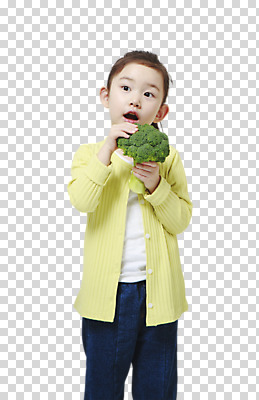 편집이미지 응시 여자 어린이 한명 서기 들기 누끼 사람 소녀 상반신 앞모습 유치원생 한국인 브로콜리 먹기 PNG 소녀한명만 편집소스 1 시선 뷰포인트 채소 모션 동양인 여자한명만 소녀만 파일형식