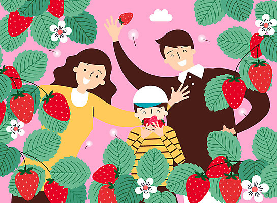 구름 여자 남자 행복 아들 어린이 일러스트 가족 딸기 엄마 사람 세명 봄 기쁨 아빠 구경 즐거움 만족 딸기밭 봄바람 봄소풍 국내일러스트 AI파일 자연요소 계절 감정 밭 과일 관계 바람 소풍 파일형식 벡터