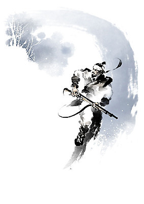 PSD 직업 남자 일러스트 캘리그라피 붓터치 한명 사람 달리기 총 숲 동양화 언덕 사냥 번짐 사냥꾼 사냥총 남자한명만 국내일러스트 1 무기 모션 미술 남자만 파일형식 효과