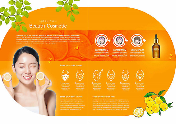 PSD 템플릿 표지디자인 북디자인 출판디자인 여자 내지 리플렛 북커버 한명 사람 팜플렛 20대 성인 뷰티 주황색 한국인 마사지 레몬 상큼 비타민 의료성형뷰티 성인여자한명만 세럼 이미지템플릿 1 컬러 과일 동양인 청년 화장품 영양소 여자한명만 성인여자만 파일형식
