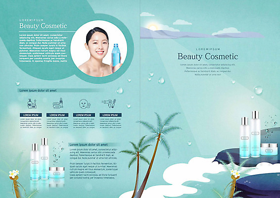 PSD 템플릿 표지디자인 북디자인 출판디자인 여자 표지 리플렛 북커버 한명 사람 팜플렛 20대 성인 해변 물 파란색 뷰티 화장품 한국인 물방울 수분 산뜻 의료성형뷰티 성인여자한명만 이미지템플릿 자연요소 1 바다 컬러 컨셉 동양인 청년 여자한명만 성인여자만 파일형식