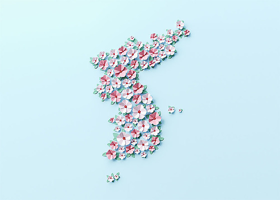 PSD 편집 편집이미지 꽃 종이 백그라운드 지도 한국 사람없음 파란색 3D 페이퍼아트 삼일절 디지털합성 오브젝트 무궁화 한반도 편집소스 편집3D 식물 아시아 컬러 공휴일 국경일 파일형식