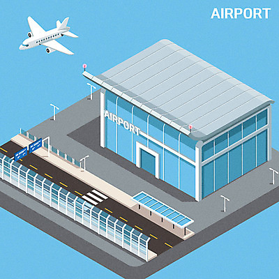 도로 여행 일러스트 비행기 사람없음 건물 파란색 비행 공항 아이소메트릭 터미널 국내일러스트 AI파일 건축물 길 컬러 항공교통 교통시설 대중교통 파일형식 벡터