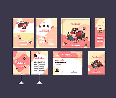 템플릿 배너 커플 배너템플릿 여자 남자 행복 발렌타인데이 이벤트 여러명 세트 컬러풀 케이크 현수막 전단 엽서 초대장 약도 소봉투 행사세트 행사템플릿 AI파일 감정 컬러 다수 지도 관계 데이이벤트 디저트 편지봉투 카드_감사 사람 편지 홍보물 파일형식 벡터