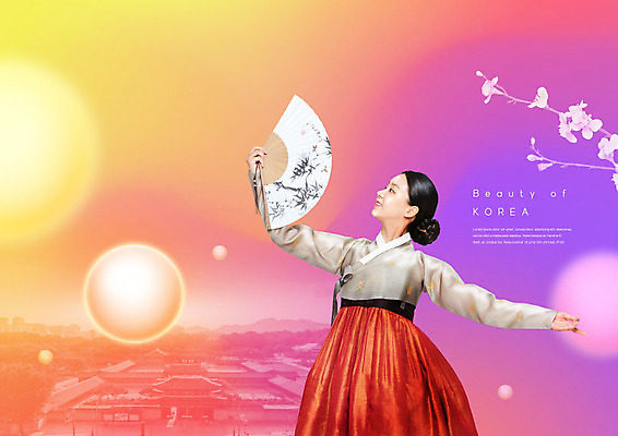 PSD 편집이미지 여자 꽃 한명 사람 20대 성인 컬러풀 뷰티 한국인 부채 한복 부채춤 성인여자한명만 이미지편집 식물 1 한국전통 컬러 동양인 청년 전통의상 전통공연 전통무용 여자한명만 성인여자만 파일형식