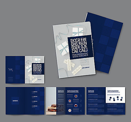 템플릿 ZIP 리플렛 발렌타인데이 선물 팜플렛 사람없음 파란색 선물상자 초콜릿 남색 인디자인 INDD 이미지템플릿 컬러 데이이벤트 디저트 상자 파일형식