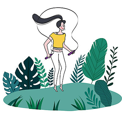 라이프스타일 공원 여자 일러스트 건강 한명 사람 취미 초록색 컬러풀 운동 힐링 줄넘기 여자한명만 국내일러스트 AI파일 1 공공시설 컬러 생활 여자만 파일형식 벡터