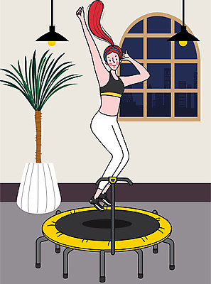 라이프스타일 여자 일러스트 건강 한명 사람 취미 컬러풀 운동 점프 힐링 여자한명만 국내일러스트 AI파일 1 컬러 모션 생활 여자만 파일형식 벡터