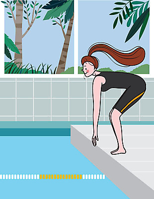 라이프스타일 여자 일러스트 수영장 건강 한명 사람 취미 파란색 컬러풀 운동 수영 힐링 여자한명만 국내일러스트 AI파일 1 컬러 생활 수상스포츠 여자만 파일형식 벡터
