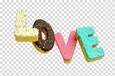 편집 편집이미지 알파벳 영어 텍스트 대문자 디저트 사랑 누끼 타이포그라피 사람없음 3D 도넛 입체 디지털합성 오브젝트 PNG 편집소스 문자 감정 음식 파일형식