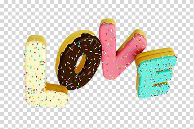 편집 편집이미지 알파벳 영어 텍스트 대문자 디저트 사랑 누끼 타이포그라피 사람없음 3D 도넛 입체 디지털합성 오브젝트 PNG 편집소스 문자 감정 음식 파일형식