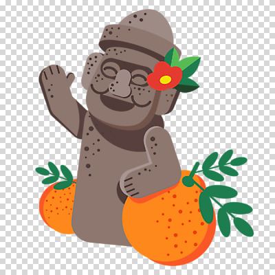 편집 편집이미지 캐릭터 여행 누끼 사람없음 제주도 돌하르방 동백 한라봉 PNG 제주도여행 편집소스 꽃 과일 한국 파일형식