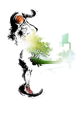 PSD 남자 일러스트 캘리그라피 레저 붓터치 농구 농구공 한명 성인 취미 농구선수 슛 번짐 성인남자한명만 국내일러스트 1 공 운동선수 사람 구기 남자한명만 성인남자만 파일형식 효과