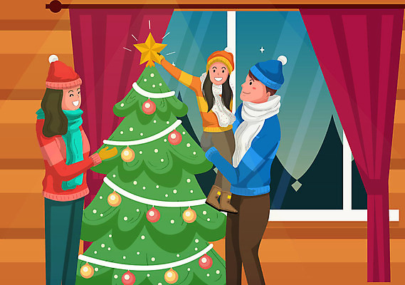 여자 남자 딸 어린이 크리스마스장식 크리스마스 겨울 일러스트 창문 가족 엄마 가족여행 털모자 성인 세명 크리스마스트리 목도리 커튼 아빠 겨울여행 털장갑 별장식 국내일러스트 AI파일 모자_잡화 잡화 계절 기념일 별 여행 장갑 관계 사람 장식 파일형식 벡터