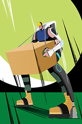 PSD 남자 과학 일러스트 한명 들기 짐 운반 안전모 생체공학 남자한명만 건설근로자 증강인간 외골격슈트 외골격로봇 국내일러스트 직업 1 모션 사람 과학기술 헬멧 안전장비 공학 웨어러블 남자만 파일형식