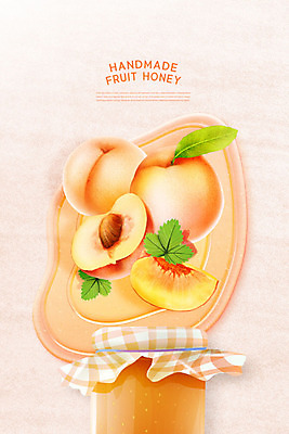 PSD 편집이미지 과일 사람없음 복숭아 상큼 살구색 핸드메이드 과일청 복숭아청 수제청 이미지편집 음식 컬러 파일형식