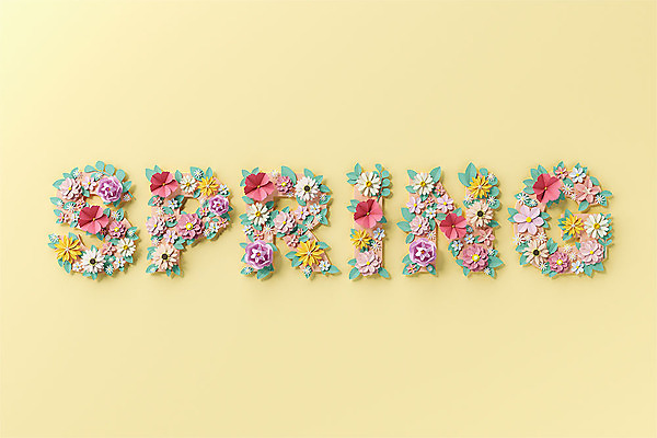 PSD 편집이미지 알파벳 영어 꽃 백그라운드 잎 대문자 타이포그라피 사람없음 노란색 3D소스 3D 봄 페이퍼아트 디지털합성 오브젝트 편집소스 편집3D 식물 문자 계절 컬러 파일형식