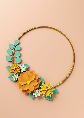 PSD 편집이미지 꽃 백그라운드 잎 사람없음 3D소스 3D 페이퍼아트 디지털합성 오브젝트 원형프레임 꽃프레임 살구색 편집소스 편집3D 식물 컬러 프레임 원형 파일형식