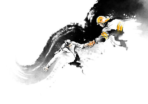 PSD 손 남자 일러스트 캘리그라피 붓터치 사람 두명 잡기 구출 소방관 번짐 희생 영웅 구조대 남자만 국내일러스트 모션 신체부위 도움 구조원 소방 파일형식 효과