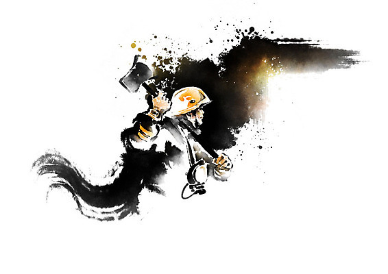 PSD 남자 일러스트 캘리그라피 붓터치 한명 사람 소방관 도끼 남자한명만 국내일러스트 1 구조원 소방 남자만 파일형식