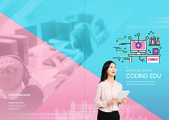 PSD 서양인 외국인 템플릿 표지디자인 북디자인 출판디자인 여자 교육 표지 어린이 리플렛 분홍색 북커버 웃음 들기 팜플렛 여러명 성인 30대 파란색 컴퓨터 태블릿 교사 한국인 책상 즐거움 컴퓨터교육 코딩 이미지템플릿 직업 감정 컬러 가구 다수 모션 표정 사람 동양인 인종 장년 전자제품 스마트기기 파일형식