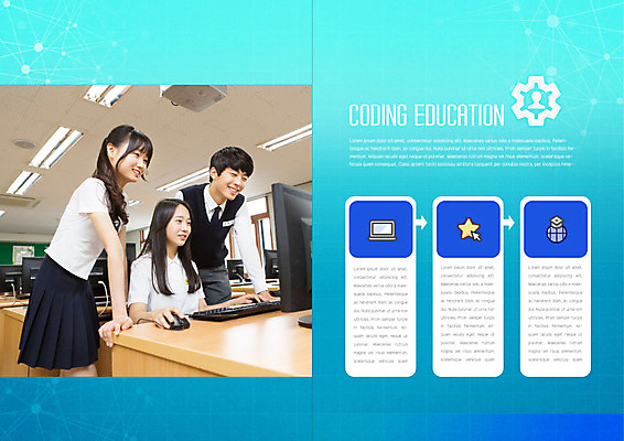 PSD 템플릿 학생 표지디자인 북디자인 출판디자인 여자 교육 남자 교복 내지 리플렛 북커버 청소년 웃음 사람 팜플렛 10대 세명 파란색 노트북 모니터 한국인 즐거움 컴퓨터교육 십대만 코딩 이미지템플릿 옷 감정 컬러 표정 동양인 전자제품 컴퓨터 파일형식