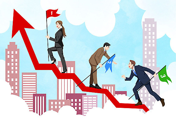 PSD 여자 남자 화살표 일러스트 비즈니스 협력 직장 들기 사람 빌딩 성인 세명 경제 깃발 도움 직장인 비즈니스맨 비즈니스우먼 상승 성인만 국내일러스트 직업 컨셉 회사 모션 건물 파일형식