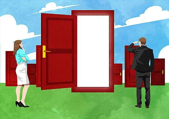 PSD 여자 남자 일러스트 비즈니스 직장 사람 성인 두명 경제 문 직장인 비즈니스맨 비즈니스우먼 고민 성인만 국내일러스트 직업 감정 회사 파일형식