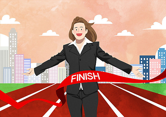 PSD 여자 일러스트 비즈니스 직장 한명 사람 성인 경제 달리기 직장인 비즈니스우먼 골인 결승선 성인여자한명만 국내일러스트 직업 1 회사 모션 여자한명만 성인여자만 파일형식