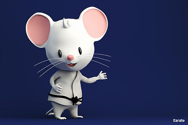 PSD 편집 편집이미지 한마리 스포츠 동물캐릭터 백그라운드 올림픽 3D캐릭터 사람없음 3D 귀여움 경쟁 쥐띠 쥐 남색 디지털합성 즐거움 쥐캐릭터 가라테 흰쥐 2020년 경자년 편집3D 동물 캐릭터 1 감정 컬러 컨셉 격투기 십이지신 설치류 연도 파일형식