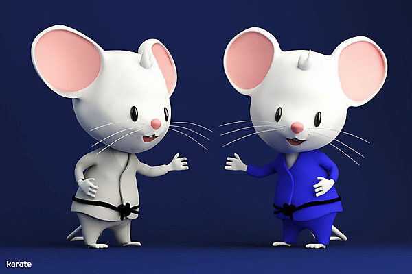 PSD 편집 편집이미지 스포츠 동물캐릭터 백그라운드 올림픽 두마리 3D캐릭터 사람없음 3D 귀여움 경쟁 쥐띠 쥐 남색 디지털합성 즐거움 쥐캐릭터 가라테 흰쥐 2020년 경자년 편집3D 동물 캐릭터 감정 컬러 컨셉 2 격투기 십이지신 설치류 연도 파일형식