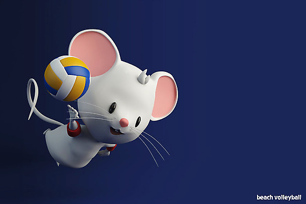 PSD 편집 편집이미지 한마리 스포츠 동물캐릭터 백그라운드 올림픽 3D캐릭터 사람없음 3D 귀여움 경쟁 쥐띠 쥐 비치발리볼 남색 디지털합성 즐거움 배구공 쥐캐릭터 흰쥐 2020년 경자년 편집3D 동물 캐릭터 1 감정 스포츠용품 컬러 컨셉 공 십이지신 설치류 비치볼 배구 연도 파일형식