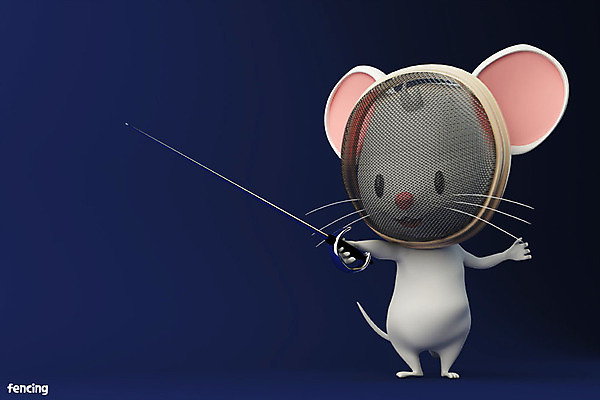 PSD 편집 편집이미지 한마리 스포츠 동물캐릭터 백그라운드 올림픽 3D캐릭터 사람없음 3D 귀여움 경쟁 쥐띠 쥐 남색 디지털합성 즐거움 펜싱 쥐캐릭터 펜싱검 흰쥐 2020년 경자년 편집3D 동물 캐릭터 1 감정 컬러 컨셉 십이지신 설치류 연도 펜싱용품 파일형식