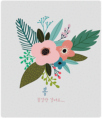 식물 꽃 여러송이 백그라운드 일러스트 봄꽃 상상 추상 따뜻함 사람없음 봄 베이지색 봄배경 국내일러스트 AI파일 계절 컬러 다수 무늬 파일형식 벡터