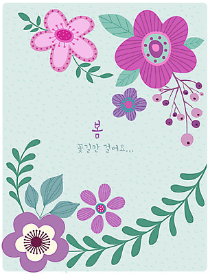 식물 꽃 여러송이 하늘색 백그라운드 일러스트 봄꽃 상상 추상 따뜻함 사람없음 봄 봄배경 국내일러스트 AI파일 계절 다수 무늬 파란색 파일형식 벡터